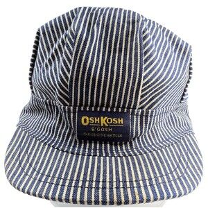 RARE Vintage OshKosh B'Gosh Striped Railroad Conductor Snapback from 1990s